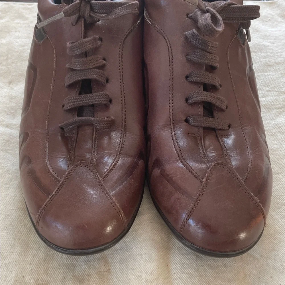 Prada Montecarlo Re-Edition 2005 Brown Leather Unisex Sneakers - Picture 4 of 12